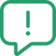 message with exclamation icon